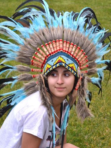 Indian Turquoise and dark green Feather 