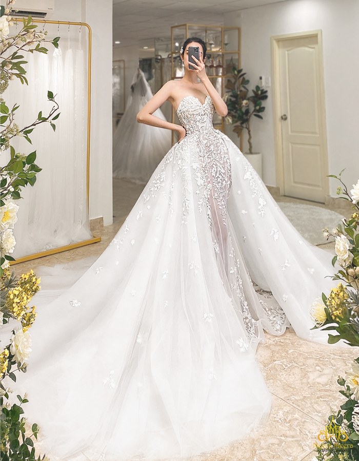 most beautiful wedding dresses Chic Ivory Wedding Dress Lace Cheap Beautiful Wedding Dress TBW67 – TANYA  BRIDAL main image 0